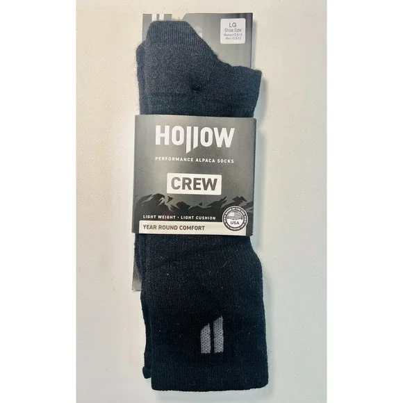 Lot of 3 Hollow Alpaca Crew Socks - Black Large - Men 10.5-13 Women 10.5-12 - Picture 3 of 6